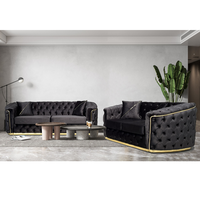 Sofá Chesterfield Extensible con Tapizado y Estructura de Madera, Estilo Moderno para Sala de Estar, Ideal para Villas y Gimnasios, Fabricante Turco, Marca Khalifa, con Descuento