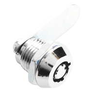 Serrure à came tubulaire haute sécurité pour boîtes à outils et armoires, 60 mm, 2 clés, alliage de zinc et laiton chromé brillant ABA