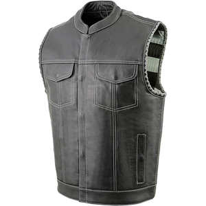 Gilet en cuir véritable de qualité supérieure pour hommes et femmes avec style vintage classique et coutures durables - Product Image 2