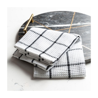 Serviette de cuisine ultra absorbante en coton brodé, épaisse, à carreaux, multicolore, pour le golf et la cuisine, idéale pour le lavage humide et le nettoyage à sec.