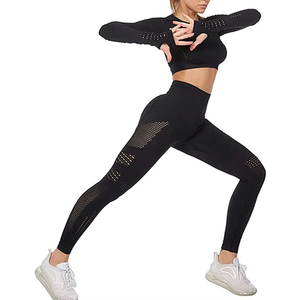 Nuevo estilo, traje de Yoga para mujer, conjunto deportivo de buena calidad, sin costuras, Scrunch Top Butt, ropa de gimnasio de tendencia y mallas para mujer - Product Image 1