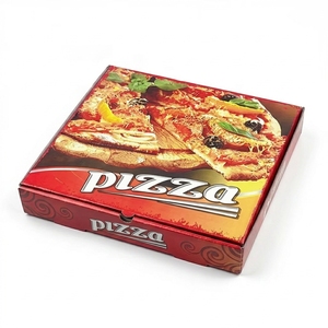 Boîte à pizza carrée en carton, impression quadricolore, logo personnalisé, emballage alimentaire jetable à emporter, design à fentes - Product Image 3