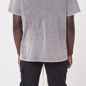 Acid Wash T-<b>Shirt</b> Men's Oversized Gray <b>100</b>% Cotton T-<b>Shirt</b> O-Neck Short Sleeve Solid Color T-<b>Shirt</b> For Men's - Product Image 4