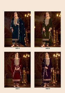 ชุดงานแต่งผ้ากำมะหยี่ปักลวดลายชุดปาร์ตี้ดีไซน์เนอร์เสื้อผ้าสไตล์อินเดียนแดงดีไซน์เนอร์แบบพิเศษ - Product Image 2