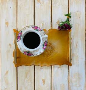 ASSISTANT BEST HANDMADE MODERN RESIN TRAY Elegant Rounded Disposable Eco-Friendly Tray for Serving and Home Styling - Product Image 6