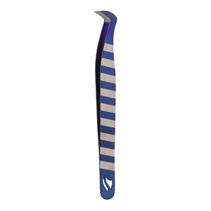 Pince à épiler de précision Stahlmann Pro BSB-745-11BLU en acier inoxydable avec logo personnalisé, pointe lisse, 11 cm, durable, prise en main parfaite - Product Image 1