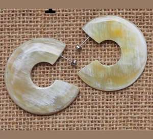 Vente en gros de boucles d'oreilles en corne de buffle Style animal de qualité supérieure 100% véritable corne naturelle polie étanche cadeau de mariage artisanat HF - Product Image 3