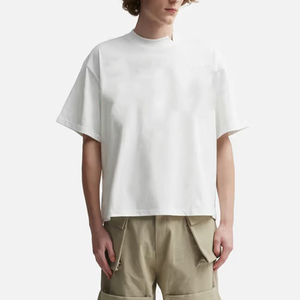 Camiseta extragrande con cuello acanalado para hombre de calidad superior 100% algodón 280gsm camiseta de calle en blanco con hombros caídos de lujo - Product Image 4