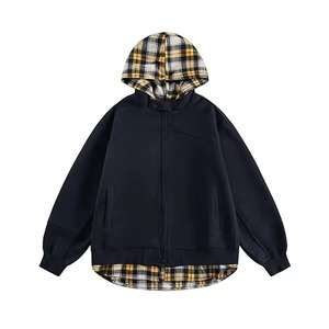 Sweat à capuche en flanelle réversible double couche de haute qualité pour hommes, style ample, lourd, à carreaux - Product Image 1