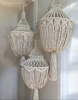 2025 abat-jour en macramé, couverture de plafonniers, lustre en macramé Boho, abat-jour fait main avec frange, décor à la maison Vintage