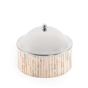 Pot chaud rond en acier inoxydable de style arabe de luxe pour casserole de table faite à la main - Product Image 1
