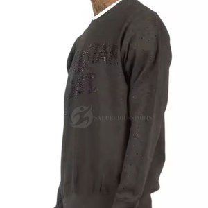 Nouvelle Arrivée Promotionnelle : Sweat-shirt d'Hiver à Strass, Couleur Personnalisable, Style Unique, en Coton Mélangé Respirant et Anti-Plis, Col Rond pour Homme - Product Image 4