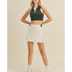 Robe de golf fitness en nylon souple personnalisée, short de sport, robe, entraînement d'été, vêtements de yoga, tennis, jupes actives avec poches - Product Image 2