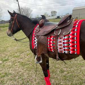 Vente en gros équestre 100% tapis de selle Western en feutre de laine mérinos avec design tissé coloré - Product Image 4