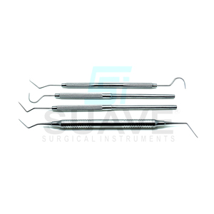 Material de acero inoxidable Cuidado bucal Tres kits Juego de sondas dentales Examen Conjunto personalizado por SUAVE INSTRUMENTOS SURGICAL - Product Image 1