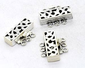 Cierre de caja multihebra 25X20X6MM 3 hebras cobre oxidado/plata 18K chapado en oro 18K Cierre de joyería de oro B521 - Product Image 6