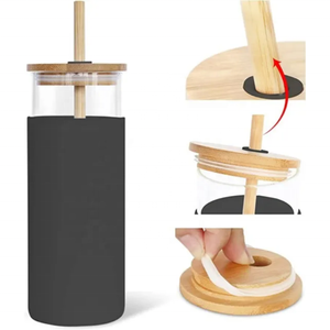 Gobelet en verre de silicone de 17 onces verres en verre écologiques verre à boire enveloppé de silicone avec l'usine de service ODM/OEM - Product Image 2