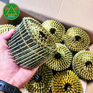 15 grados 2-3/4 "x .113 Clavos de bobina de alambre de paleta 5000 piezas Tornillo, anillo y revestimiento amarillo de vástago liso para Paleta de fábrica de Vietnam - Product Image 4