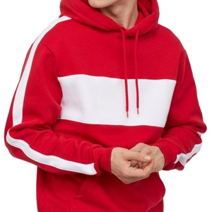 High Quality Custom Cotton Fleece Gym Fitted Pullover Hoodie Men Multi Color Block Hoodie - Product Image 2