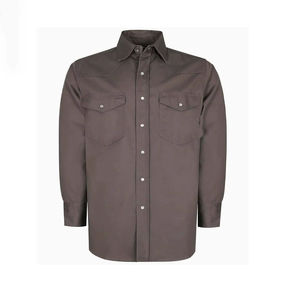 Nouvelle chemise de travail à manches longues 100% coton pour hommes Australie Chemise de travail à manches longues en coton épais orange haute visibilité - Product Image 5