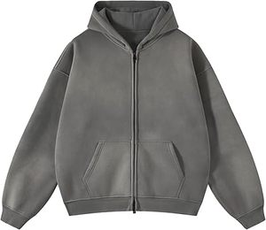 เสื้อฮู้ดซักกรดลำลองสำหรับผู้ชายผ้าคอตตอนผ้าฟลีซแบบ100% สีทึบใส่ได้พอดีตัวเหมาะสำหรับฤดูหนาวเป็นมิตรกับสิ่งแวดล้อม - Product Image 1