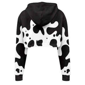 เสื้อฮู้ดผ้าฝ้ายแบบสวมหัวแขนยาวสำหรับผู้หญิงเสื้อครอปแบบสั่งทำสำหรับฤดูใบไม้ร่วง - Product Image 5