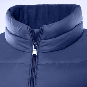 Mens Lightweight Dark Blue Puffer Jacket Warm Quilted Outerwear Full Zip <b>Stand</b> Collar Packable Winter Coat - Product Image 3