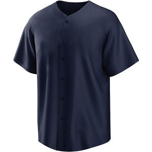 Venta al por mayor estilo Hip Hop 2 botones manga corta patrón sólido secado rápido Jersey transpirable béisbol y softbol uniformes para adultos - Product Image 5