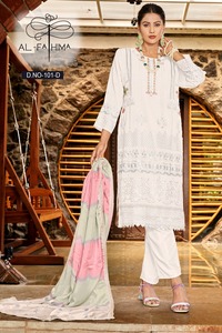EID Special Heavy Fox Georgette Costume pakistanais semi-cousu avec séquence de broderie comprenant un nouveau palazzo pour l'exportation - Product Image 2