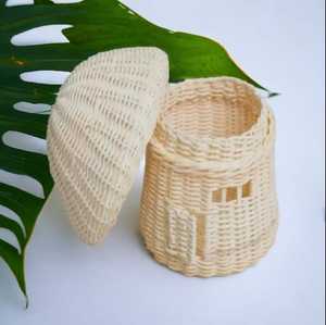 Cesta de mimbre con forma de seta hecha a mano de hermoso diseño con tapa Cesta de almacenamiento de mimbre natural Organizador de contenedores para habitación de niños - Product Image 6