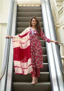 Kurti Chanderi de Diseño Maruti Fashion Alia, Estilo Indio Tradicional, Vestido Largo con Bordado y Estampado en Rayón, Superventas - Product Image 6