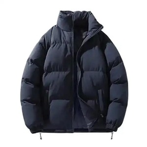 Custom Logo Front Streetwear Winter Canvas Stand Collar <b>Waterproof</b> Reversible Puffer <b>Jacket</b> Thick <b>Warm</b> Outdoor for Men - Product Image 3