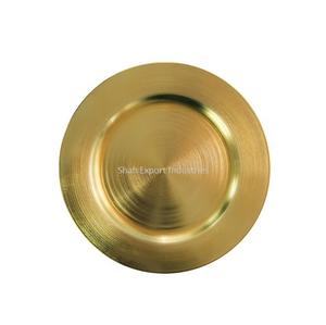 Assiette ronde en métal de luxe Accent couleur or plats et assiettes de cuisine faits à la main pour la décoration de table à manger - Product Image 4