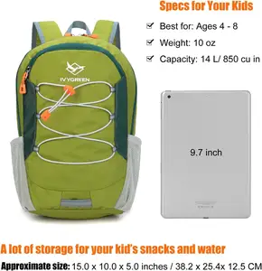 NPOT ransel mendaki anak kecil, untuk anak laki-laki atau perempuan, tas kecil untuk berkemah atau perjalanan