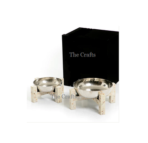 Cuenco de acero inoxidable para bombones con soporte de madera y fregona, Juego de 2 cuencos para servir dulces de diferentes tamaños a granel - Product Image 6