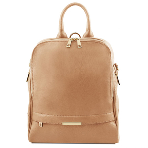 Mochila ecológica impermeable de nailon de cuero genuino de alta calidad OEM, moda, gran capacidad, cierre de cremallera, para viajes al aire libre - Product Image 1