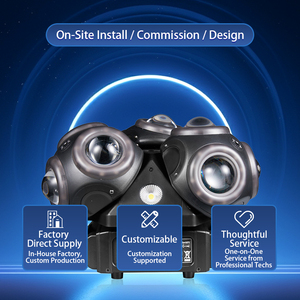 Luz Móvil de Cabeza Móvil de 150 W, 9 LED RGBW Cree, Láser RGB, Cuatro Luces Estroboscópicas Blancas de 10 W con/sin Anillo de Luz para Fiestas de DJ y Discotecas - Product Image 4