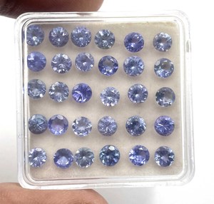 IGI Certified Natural <b>Tanzanite</b> Loose Gemstone 3-5 MM Round Blue Cut for Jewelry Making - Product Image 2