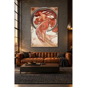 Fida Alphonse Mucha Dancing Woman with Red Hair <b>Canvas</b> Print - Product Image 3