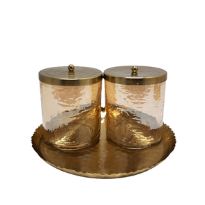 Plateau ovale en fer avec 2 plaques votives de couleur or avec plaque votive pour la maison et la décoration de table personnalisées en vrac - Product Image 5