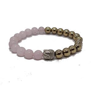 High quality Pyrite Rose quartz Crystal Gemstone Bead Buddha Bracelet Fashion Charm Jewelry for Men Women for Energy Meditation - Product Image 4