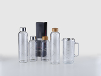 Boîte Argento de 6 bouteilles en verre transparent de 750 ml, fabriquées en Italie, avec couvercle argenté antimicrobien, pour consommation directe, design contemporain