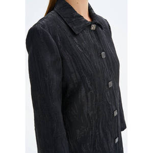 เสื้อโค้ทแจ็คการ์ดสีดำทอลายฤดูใบไม้ร่วง - Product Image 3
