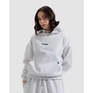 Sweat à capuche essentiel 100 % coton, en molleton épais, avec broderie 3D et impression sérigraphiée, coupe courte - Product Image 2