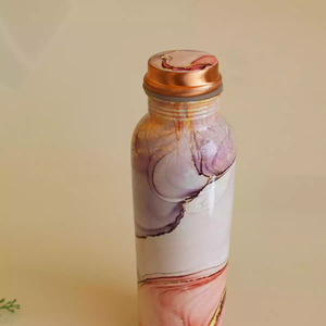 Prix raisonnable pur cuivre bouteille d'eau potable taille personnalisée émail imprimé conception santé conscient bouteille avantages Yoga Gym - Product Image 4
