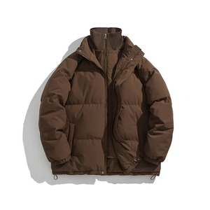 Automne hiver hommes à la mode jeunesse Couple recadrée doudoune avec toile tissu respirant personnalisable chaud coton rempli manteau - Product Image 1