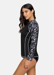 Hot Selling Latest <b>Womens</b> Rash Guard OEM Logo Design Custom WomenSublimation <b>Rashguard</b> - Product Image 4