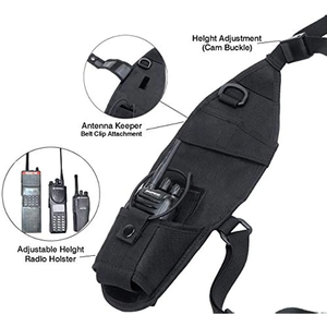 ユニバーサル左側片側ラジオショルダーホルスターチェストハーネスホルダー（双方向無線機トランシーバー用） - Product Image 4