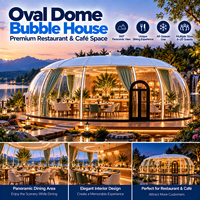 Dôme commercial ovale en polycarbonate préfabriqué pour la restauration, les cafés et les projets hôteliers