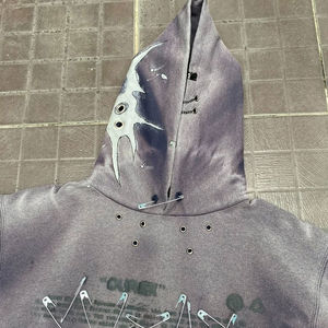 Fresh Piece 450gsm 100% Cotton Winter Unisex <b>Hoodie</b> Trendy <b>Short</b> <b>Sleeves</b> Printed Lightweight High-quality Customized - Product Image 5